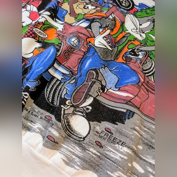 Vintage Tultex 1994 Looney Tunes Acme Mechanic Graphic Sweatshirt Unisex LG - Picture 2 of 8